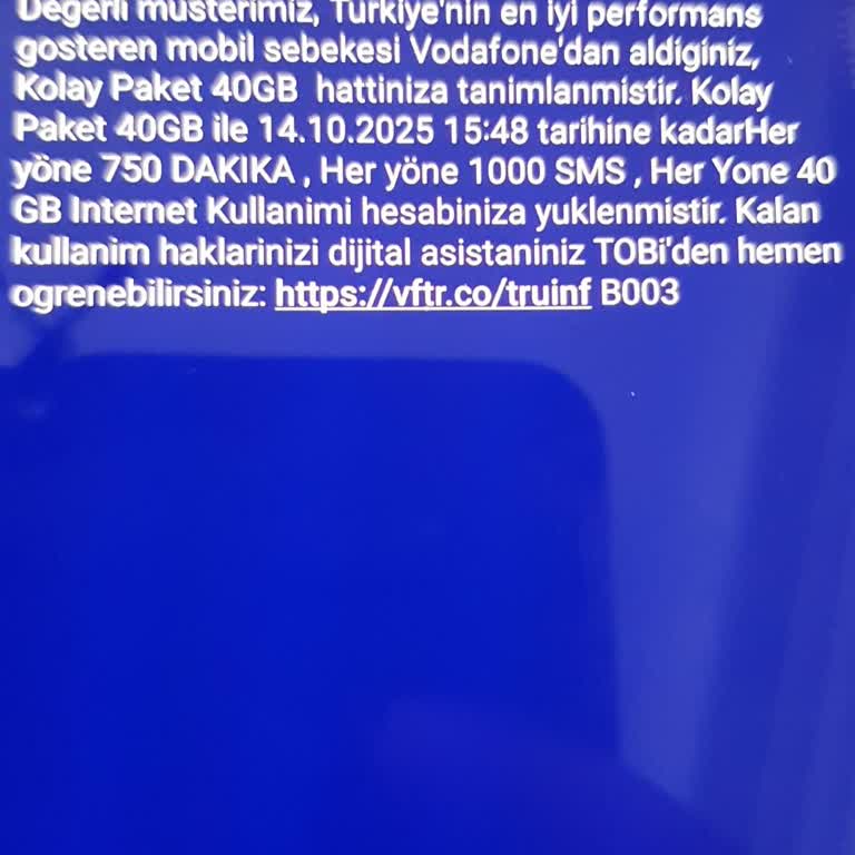 Vodafone İnternet Paketimin Süresinden Önce Kesilmesi Ve Kullanılamayan GB'ler