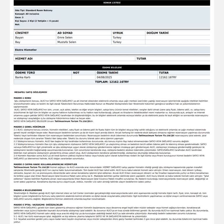 Rezervasyon İptali Sürecinde Mağduriyet Ve İletişim Sorunu