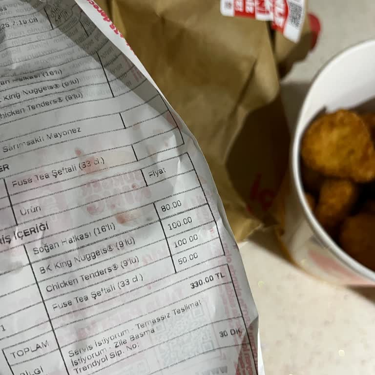 Yanlış Ve Eksik Ürün Burger King Siparişimde Hayal Kırıklığı