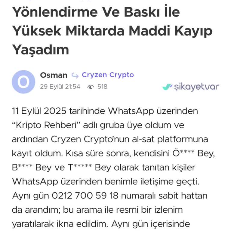 Yüksek Kazanç Vaadiyle Mağdur Edildim, Hesabım Korunsun