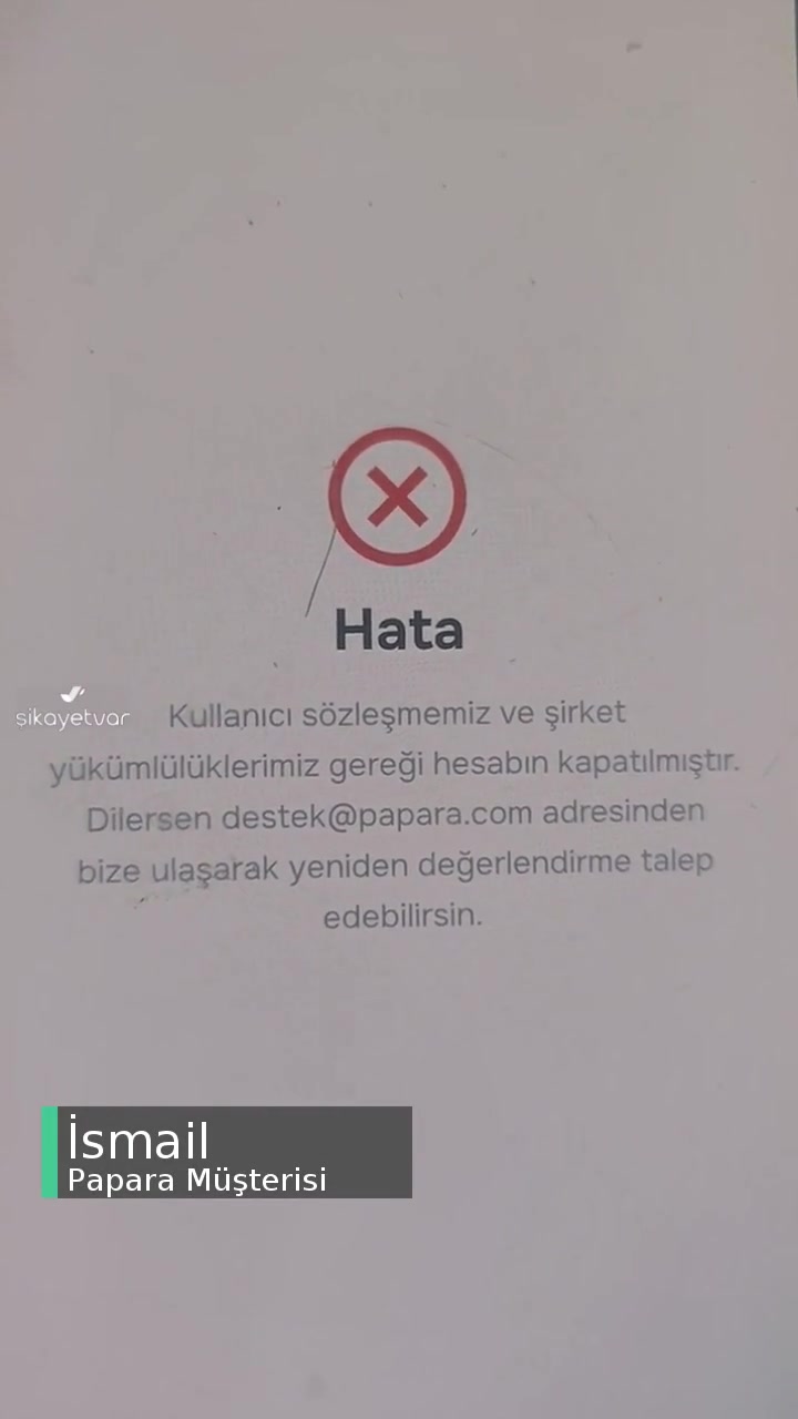 Papara Hesabım Kapanmış! videonun kapak resmi