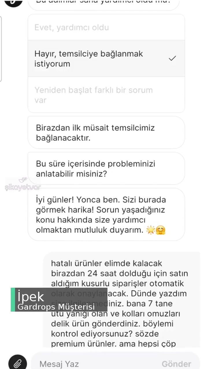 Gardrops Müşteri Temsilcisi İade Kodu Vermiyor videonun kapak resmi