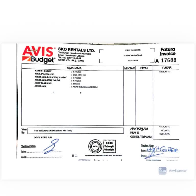 Budget (budget.com.tr) Hizmet Alınamayan Araç Kiralamasında Haksız Kesinti