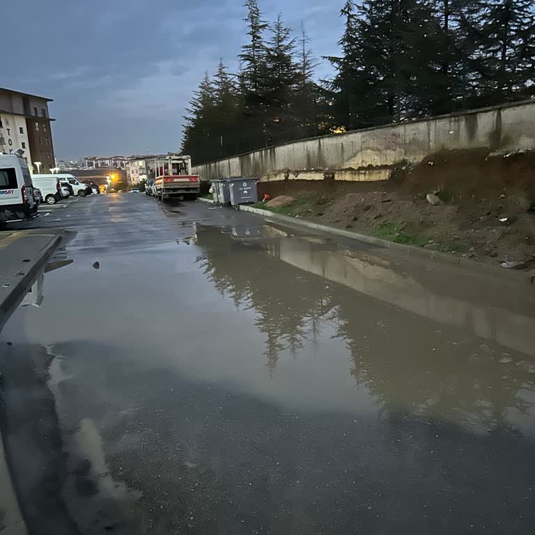TOKİ Konaşlı Evleri Önünde Yağmurda Oluşan Su Birikintisi Ve Yol Sorunu