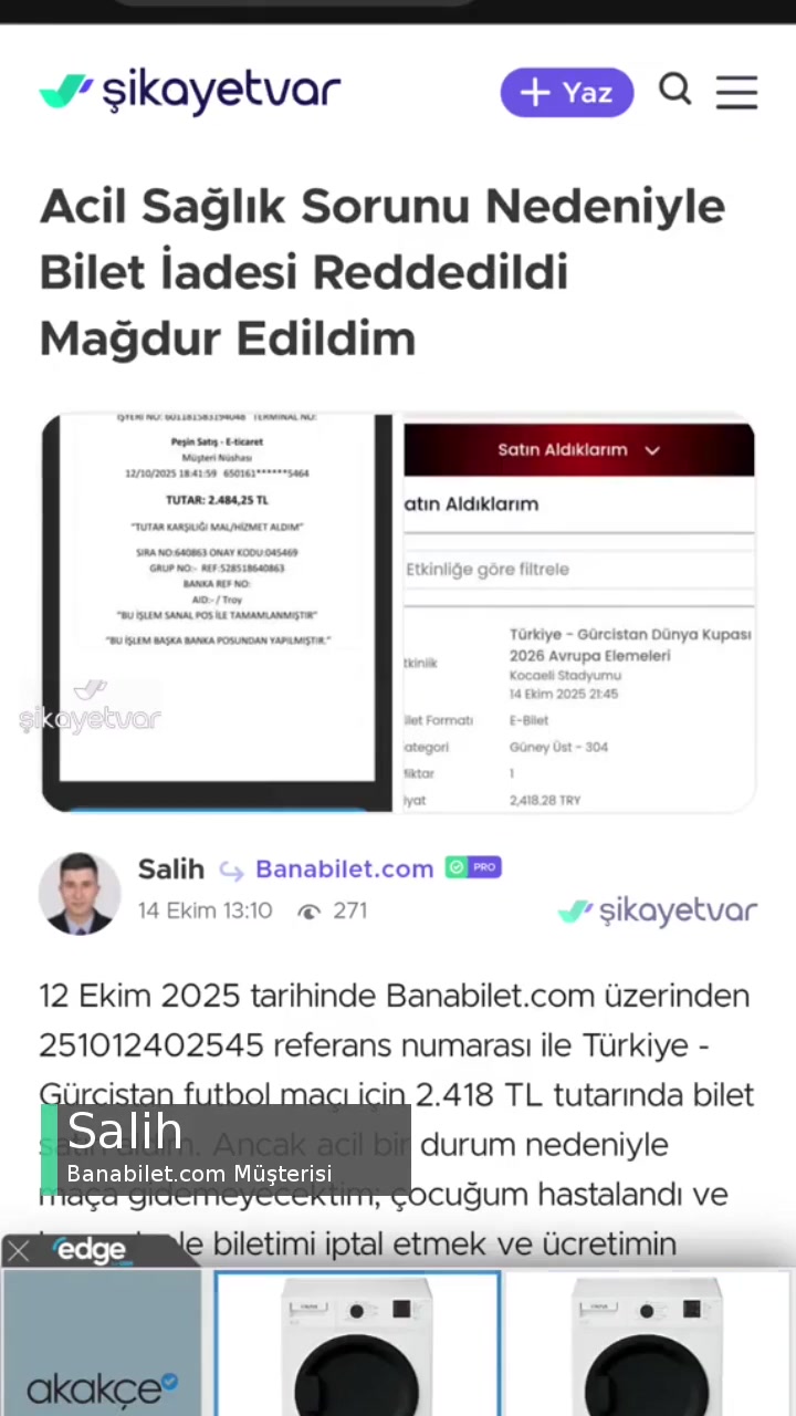 Banabilet.com Para İadesi Sorunu! videonun kapak resmi