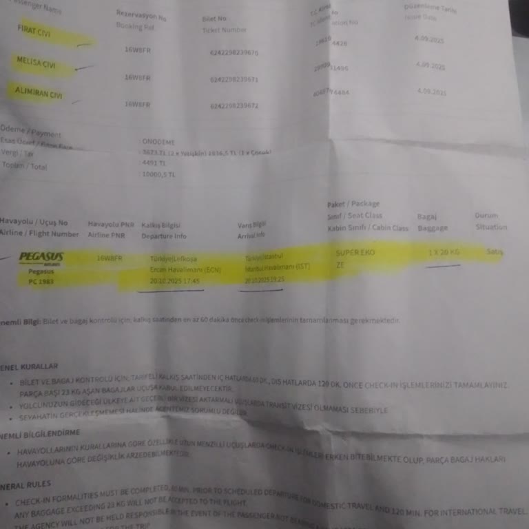 Pegasus Personelinin Kaba Davranışı Ve Valiz Tesliminde Mağduriyet Yaşadım