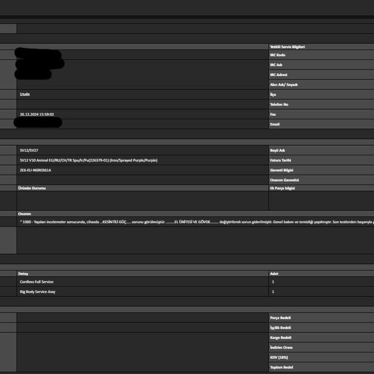 Dyson V10 Süpürgede Tekrarlayan Arıza Ve Ücretli Servis Mağduriyeti