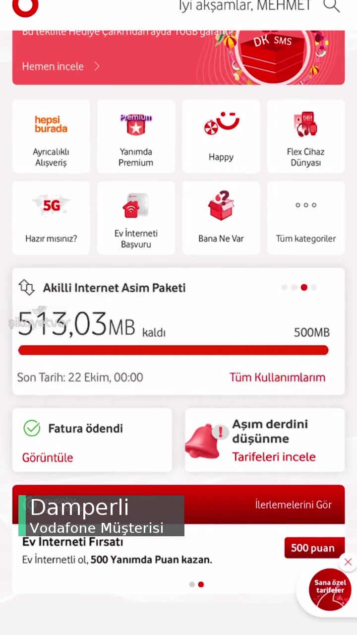 Vodafone İnternet Olmasına Rağmen Aşım Paketi Yüklemeleri! videonun kapak resmi
