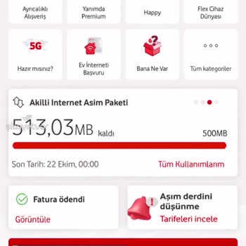 Vodafone İnternet Olmasına Rağmen Aşım Paketi Yüklemeleri!