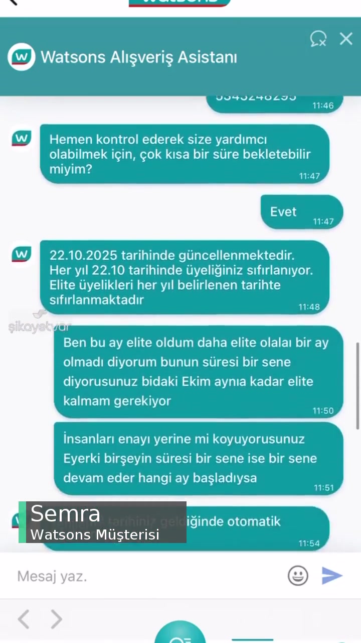Watsons Elite Üyeliğim İptal Oldu videonun kapak resmi