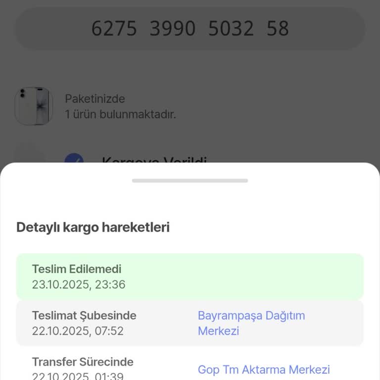 Telefon Siparişim Dağıtıma Çıkmadan İade Edildi, Ücret İadesi Bekliyorum