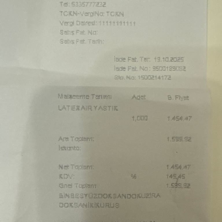 Yastık Değişiminde Kampanya İndirimi İptal Edilip Ek Ücret Alındı, Mağduriyet Yaşadım