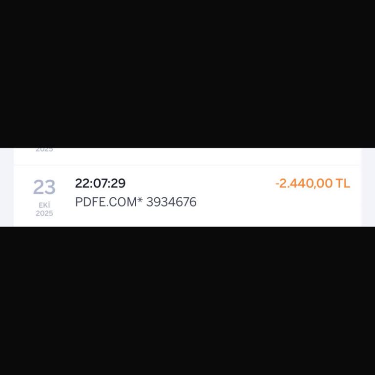 Pdfe.com Onayım Olmadan Yıllık Abonelik Ücreti Çekildi, İade Talep Ediyorum