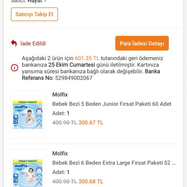 İndirimli Aldığım Bebek Bezleri Teslim Edilmeden İade Edildi Mağdur Oldum