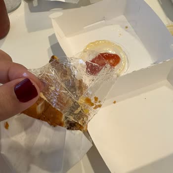 Encontré un trozo de bolsa en mi hamburguesa Shake Shack