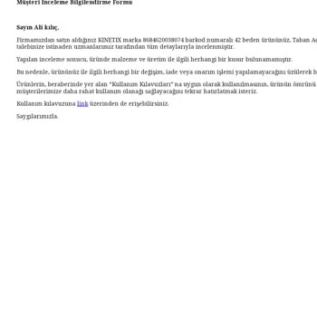 Kısa Sürede Yırtılan Ayakkabıya Garanti Dışı Yanıt