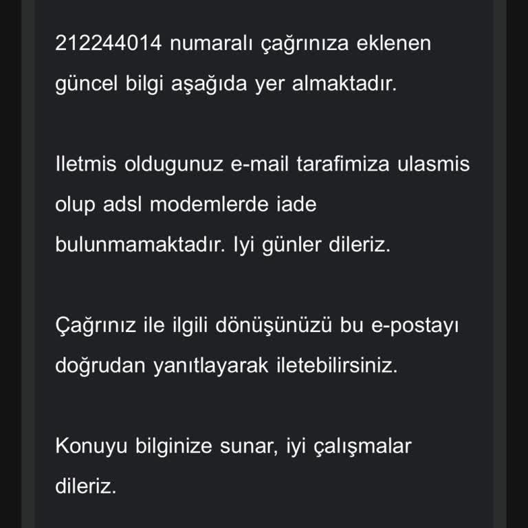 Modem İadesi Kabul Edilmedi, Haksız Ücret Yansıtıldı