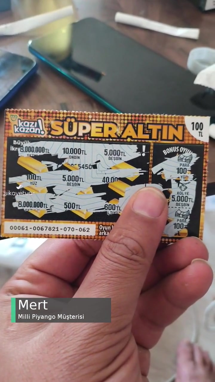 Milli Piyango Kazıkazan Oynadım 5 Bin 3 Adet 100 TL 3 Adet Toplam 100 TL Ödeme Aldım videonun kapak resmi