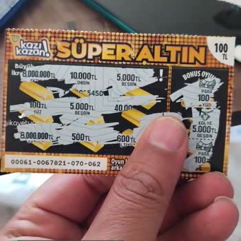 Milli Piyango Kazıkazan Oynadım 5 Bin 3 Adet 100 TL 3 Adet Toplam 100 TL Ödeme Aldım