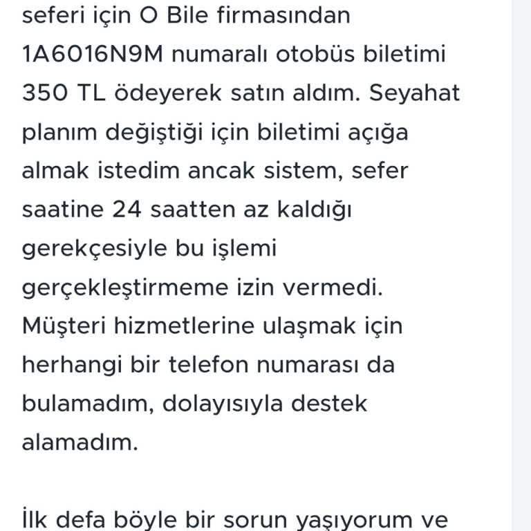Biletimi Açığa Alamadım Müşteri Hizmetlerine Ulaşamıyorum