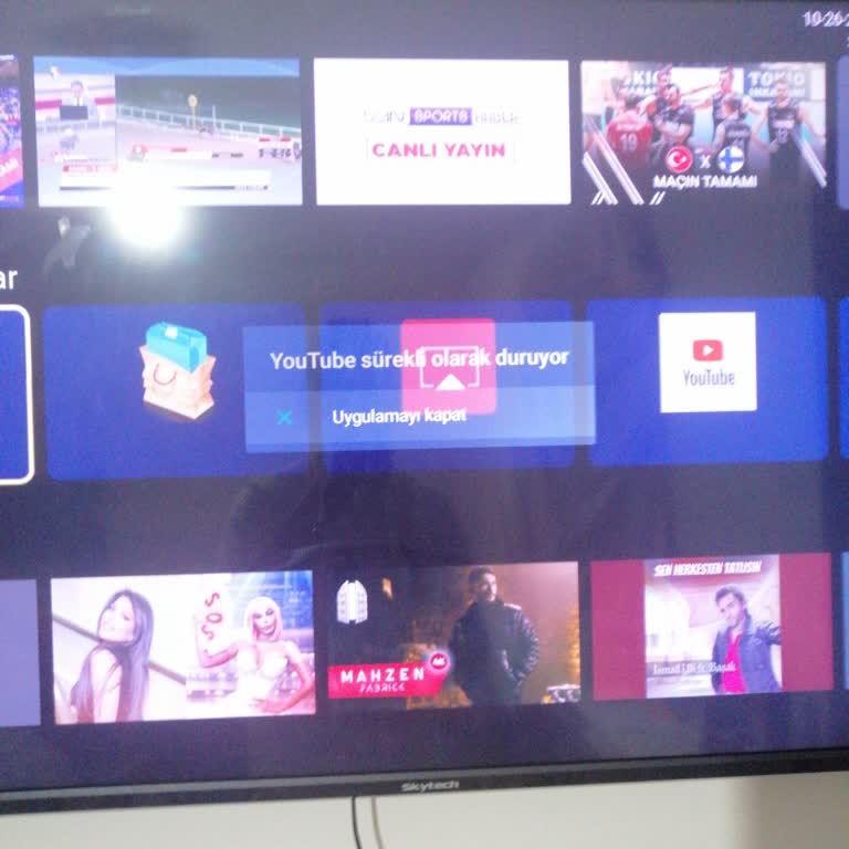 Skytech Smart TV'de Youtube Uygulaması Sürekli Hata Veriyor, Teknik Destek Bekliyorum