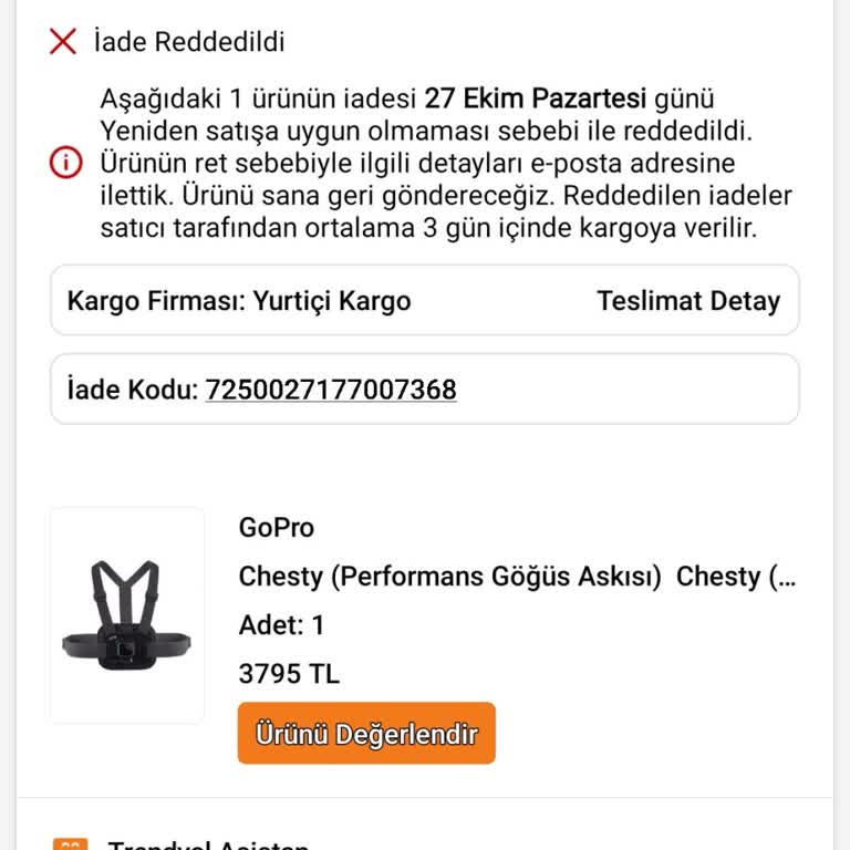 Yanlış Anlaşılan Ürün Ve Haksız İade Reddi Nedeniyle Mağduriyet