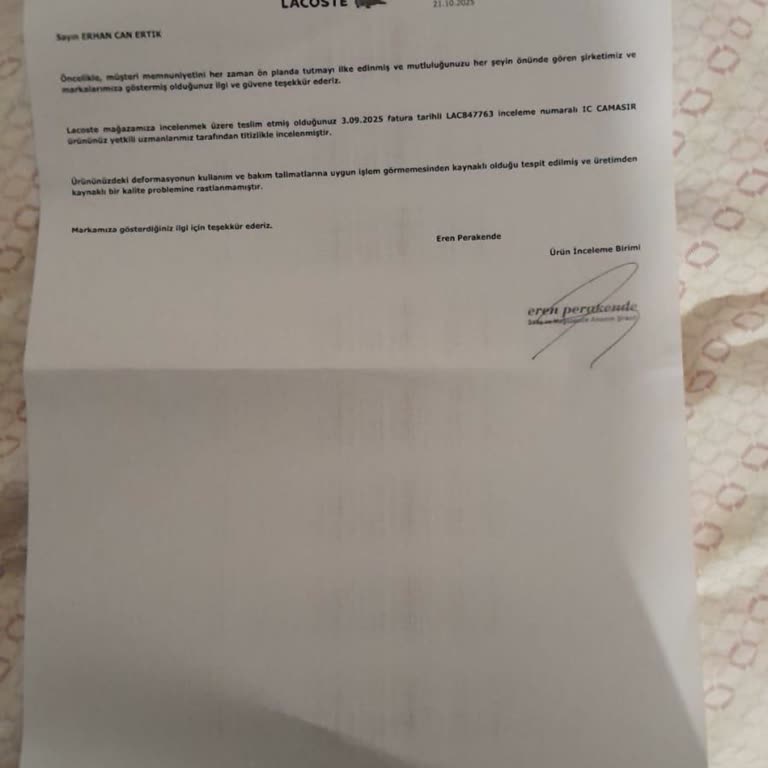 Lacoste Online Siparişim Eksik Ve Hasarlı Geldi, Çözüm Yok!