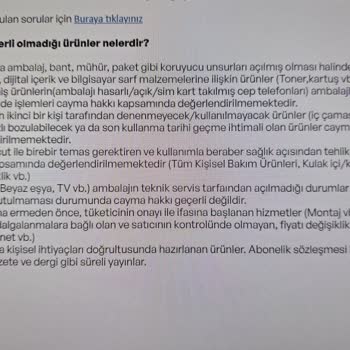 İade Hakkım Keyfi Olarak Reddedildi: Mağduriyetimin Giderilmesini Talep Ediyorum