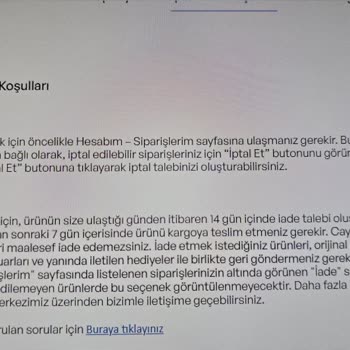 İade Hakkım Keyfi Olarak Reddedildi: Mağduriyetimin Giderilmesini Talep Ediyorum