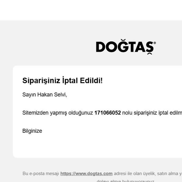 Doğtaşta İptal Edilen Siparişimin İadesi 21 Gündür Yapılmadı