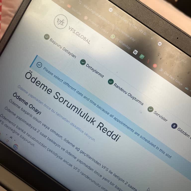 VFS İzmir Randevu Sisteminde Sürekli Slot Hatası Ve Müşteri Hizmetlerine Ulaşılamıyor