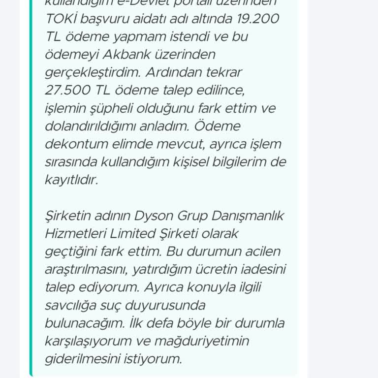 TOKİ Başvurusu İçin Yapılan Ödemede Şüpheli İşlem Mağduriyeti