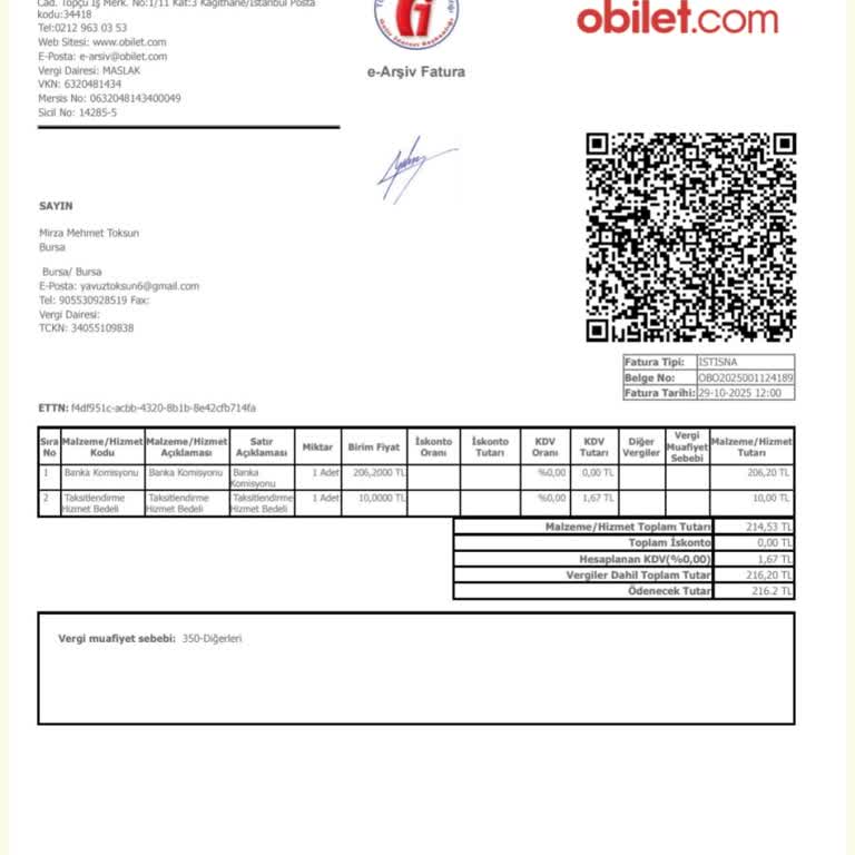 Bilet Alımında Bilgilendirilmeden Yapılan Banka Komisyonu Kesintisi Mağduriyeti