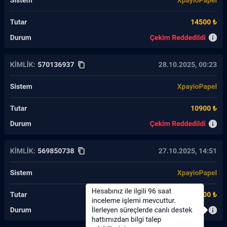 Onaylanmayan Para Çekme Talebi Ve Sürekli Gecikme