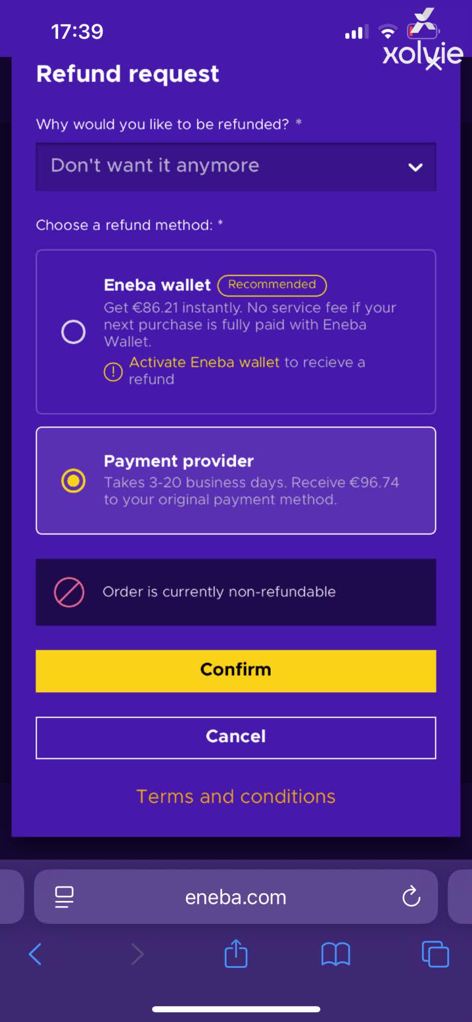 Eneba Visa Gift Card Not Redeemable - Refund Request Ignored - Xolvie