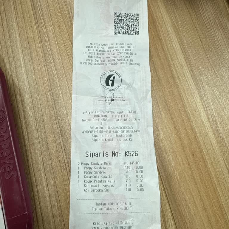 Popeyes Viaport Venezia Şubesinde Çalışan Kaynaklı Olumsuz Deneyim