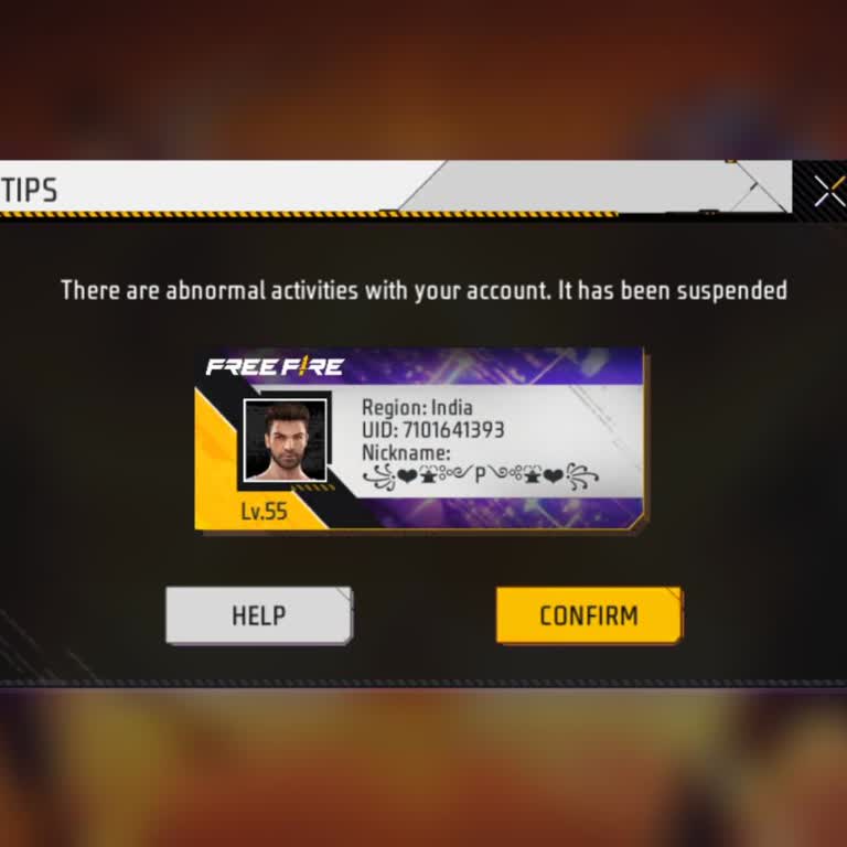 Free Fire Account Suspended For Abnormal Activities