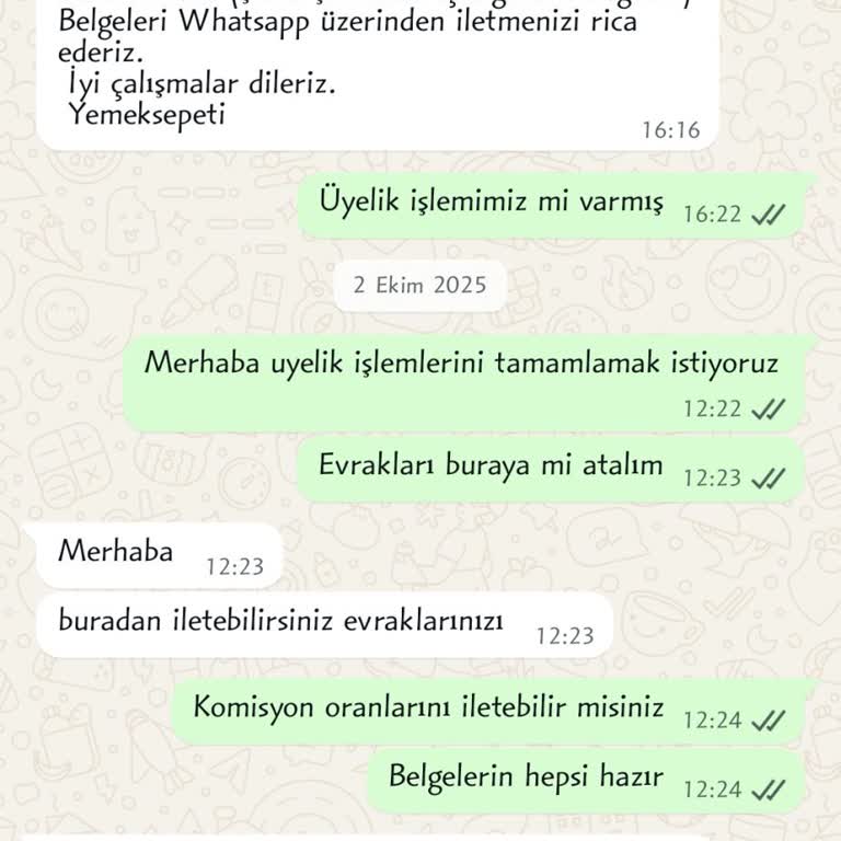 Yemeksepeti'nden Kurye Hizmeti Zorunluluğu Nedeniyle Üyelik Başvurumun Sonuçsuz Kalması