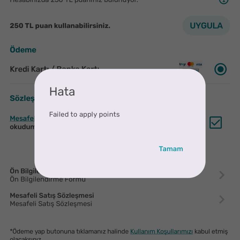 Watsons Uygulamasında Puanlarımı Kullanamıyor, Sürekli Hata Alıyorum