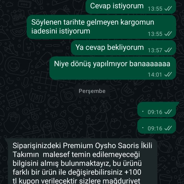 Ürünüm Yok, Param İade Edilmiyor