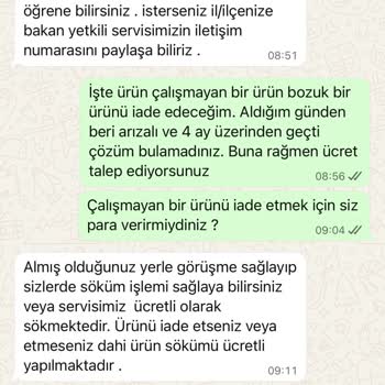 Bozuk Klimanın Sökümü İçin Ücret Talebi Ve Çözüm Eksikliği