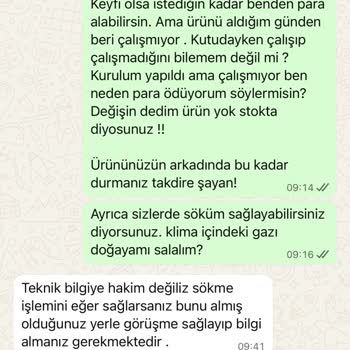 Bozuk Klimanın Sökümü İçin Ücret Talebi Ve Çözüm Eksikliği