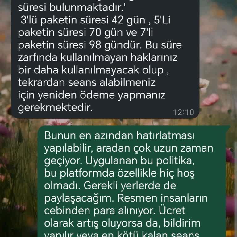 Satın Alınan Terapi Seanslarının Bilgilendirme Olmadan Silinmesi Ve Mağduriyet