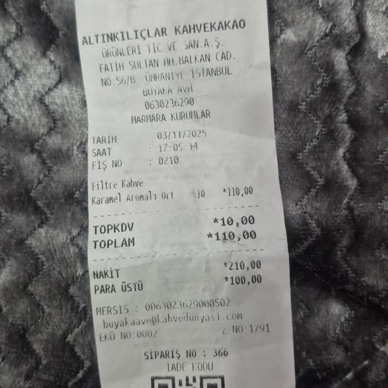 Kahve Dünyası'nda Para Üstü Eksik Verildi!