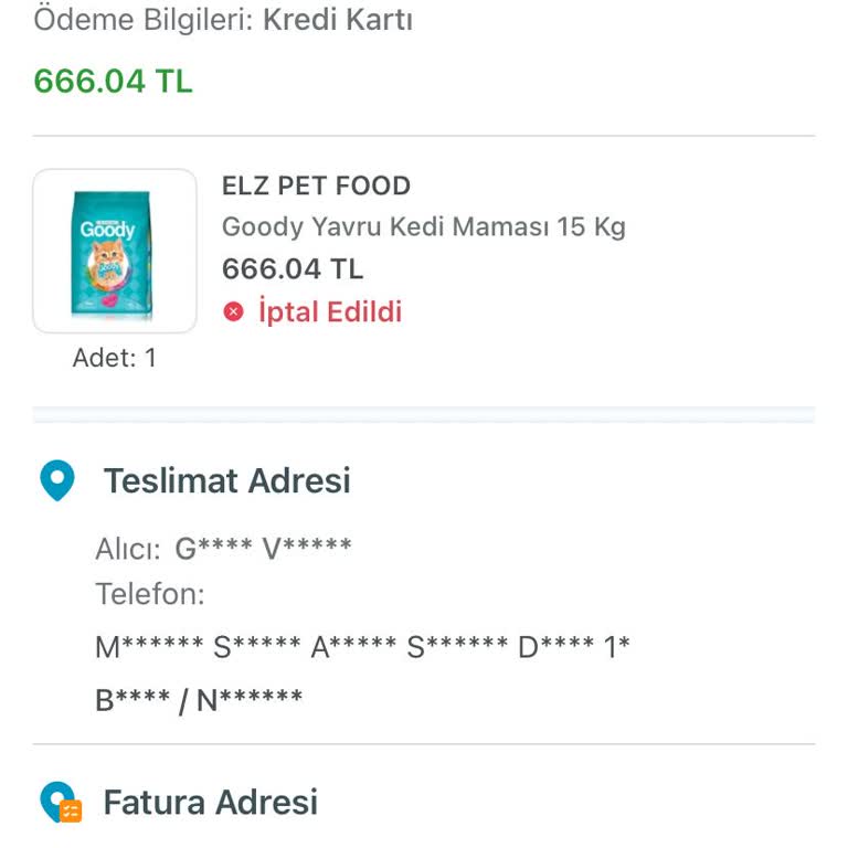 ELZ Pet Food İademin Bir An Önce Hesabıma Yatırılmasını Talep Ediyorum