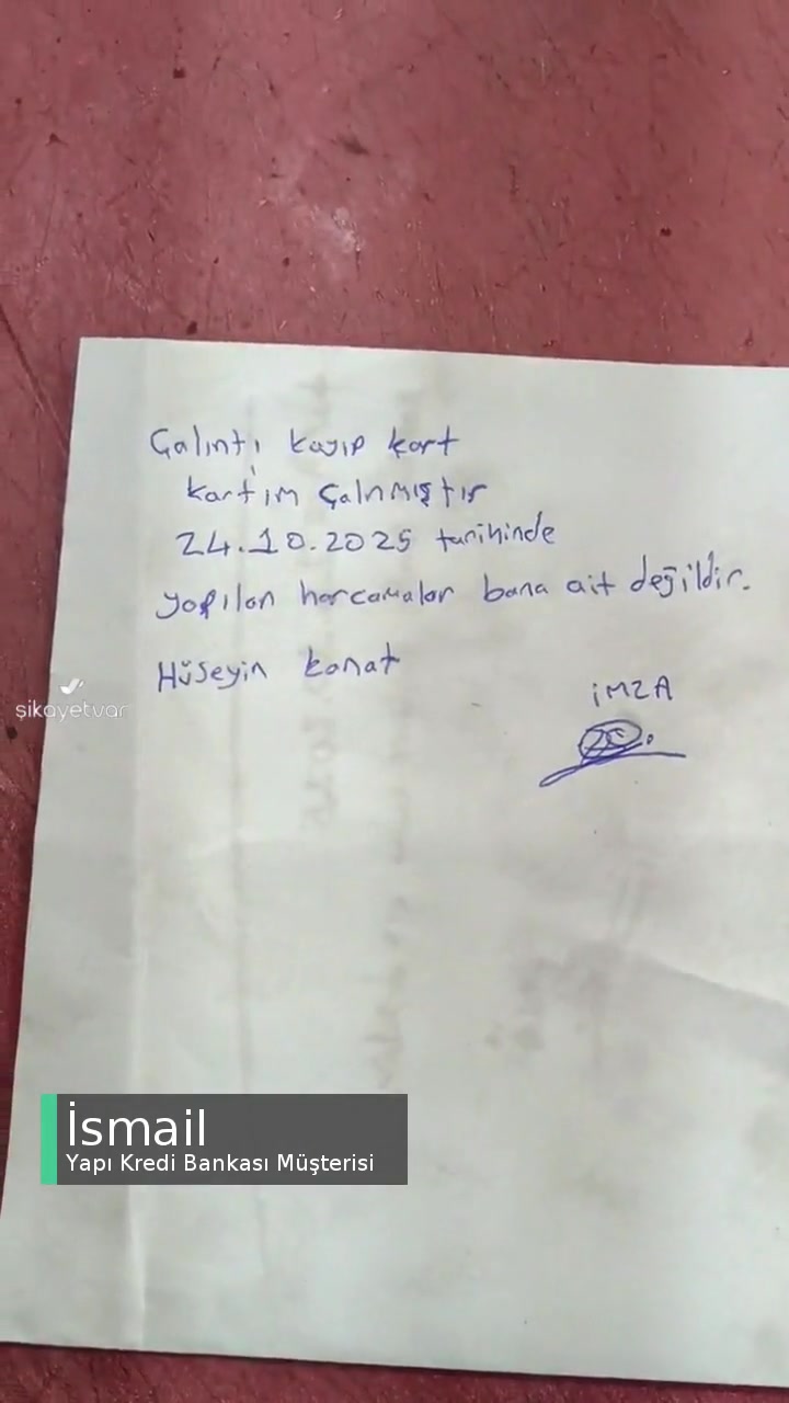 Yapı Kredi Bankası Çalıntı Kayıp Kart videonun kapak resmi