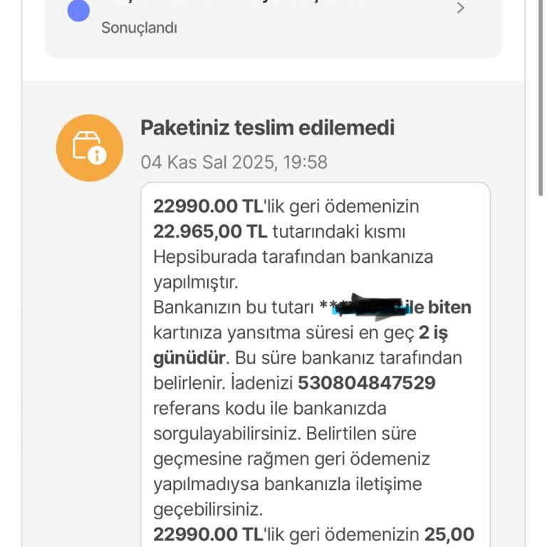 Hasarlı Ürün Nedeniyle İptal Edilen Sipariş Sonrası Mağduriyet Ve Çözüm Eksikliği