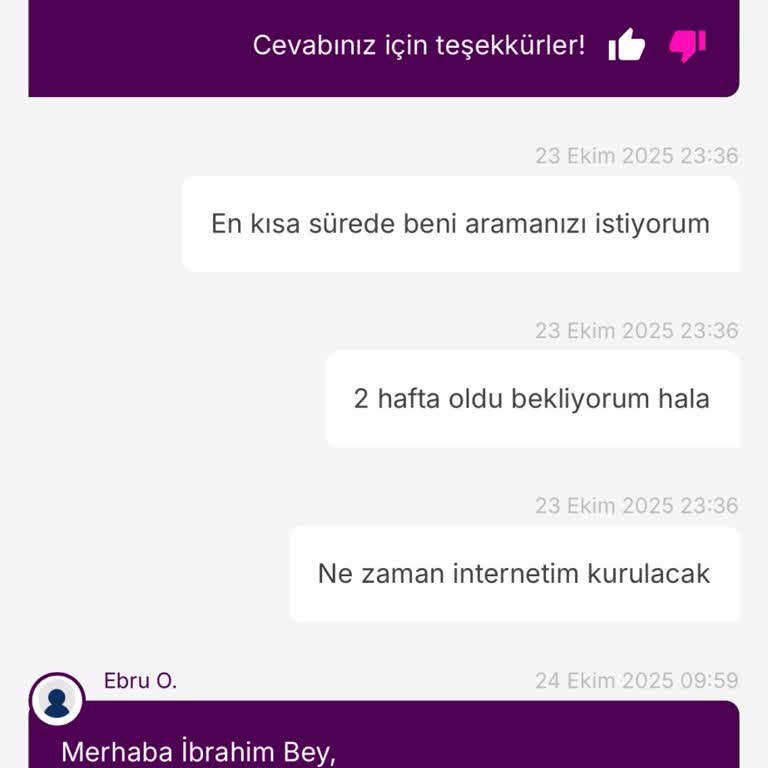Fiber İnternet Başvurusu Sonrası Hizmet Kesildi, Kurulum Yapılmadı, Mağduriyet Yaşadım
