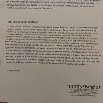 Aldığım Parfüm Neredeyse Boş Geldi, Mağduriyetim Giderilmiyor