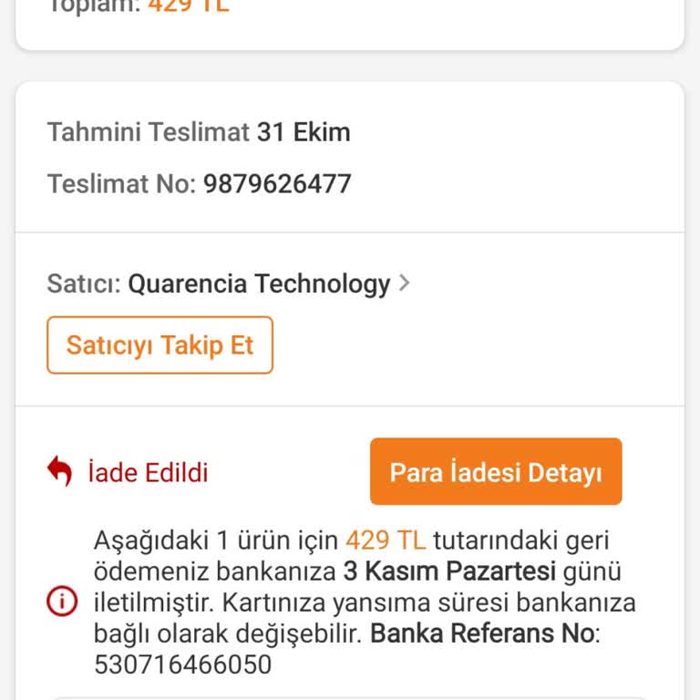 Kapalı Papara Hesabım Nedeniyle İade Tutarım Ulaşmadı, Mağduriyetimin Giderilmesini Talep Ediyorum